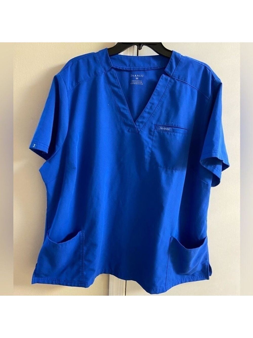Jaanuu Royal Blue V-Neck Scrub Top 3X